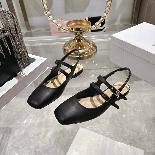 【Dior】 2026春夏新款高定走秀系列新款 Cherie 方头玛丽珍女鞋 平底