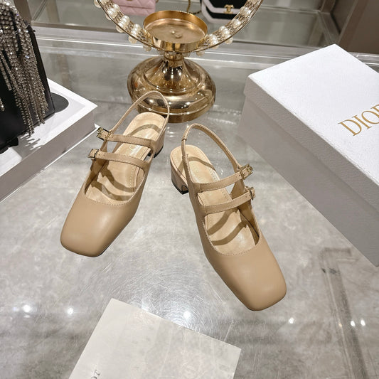 Dior 2026春夏新款高定走秀系列新款 Cherie 方头玛丽珍女鞋  3.5CM高跟