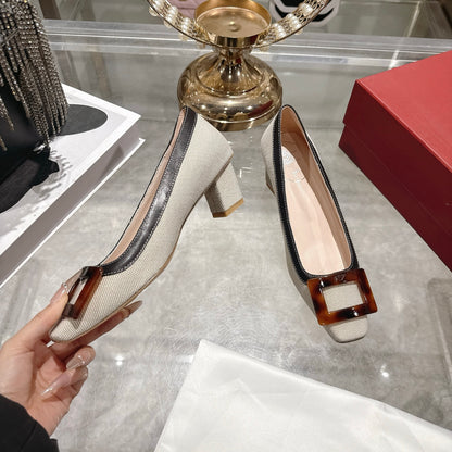 【RV】新款方扣方头凉鞋